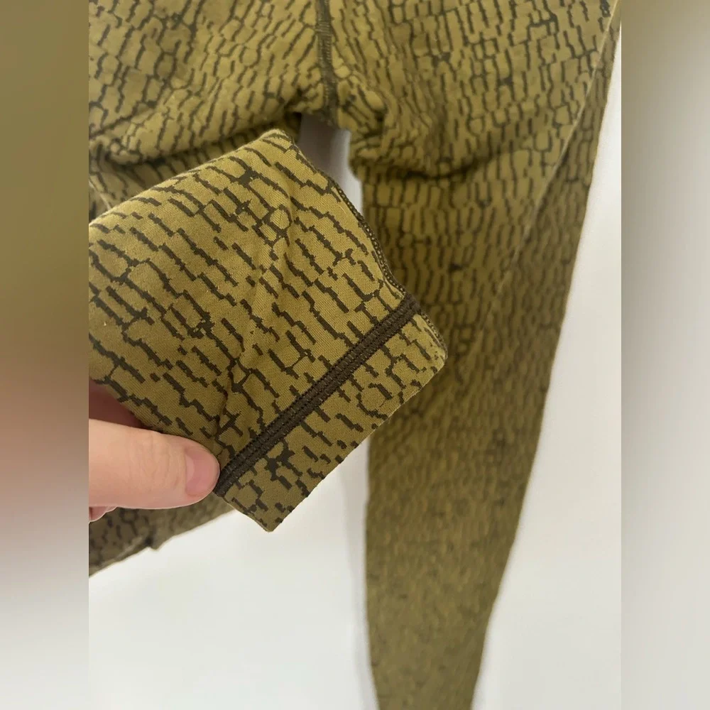 Lululemon Wunder Under High Rise Tight 28" Jacquard Green Leggings Size 4 - Picture 6 of 7